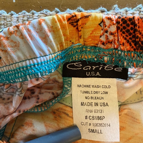 Caribe wide leg elastic waist patterned pants - Picture 5 of 5